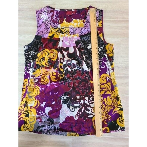 212 Collection Multicolor Sleeveless Tank Top Size S Floral Abstract Blouse - Picture 6 of 6